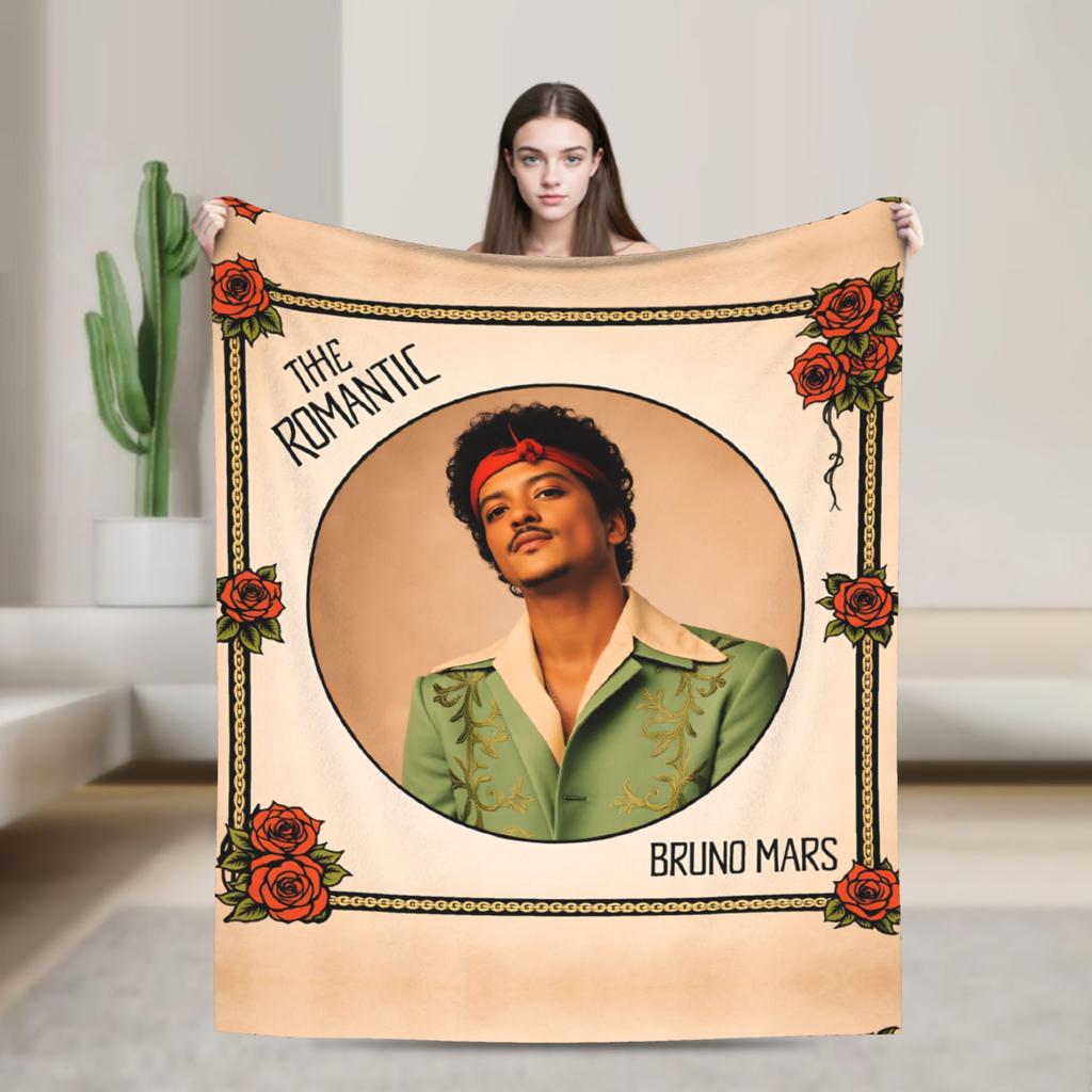 Bruno Mars Die Romantischen Decken Weiche Bedruckte Plüschdecke Für Draußen Reisen Büro Flanell Bettbezug Bettdecke