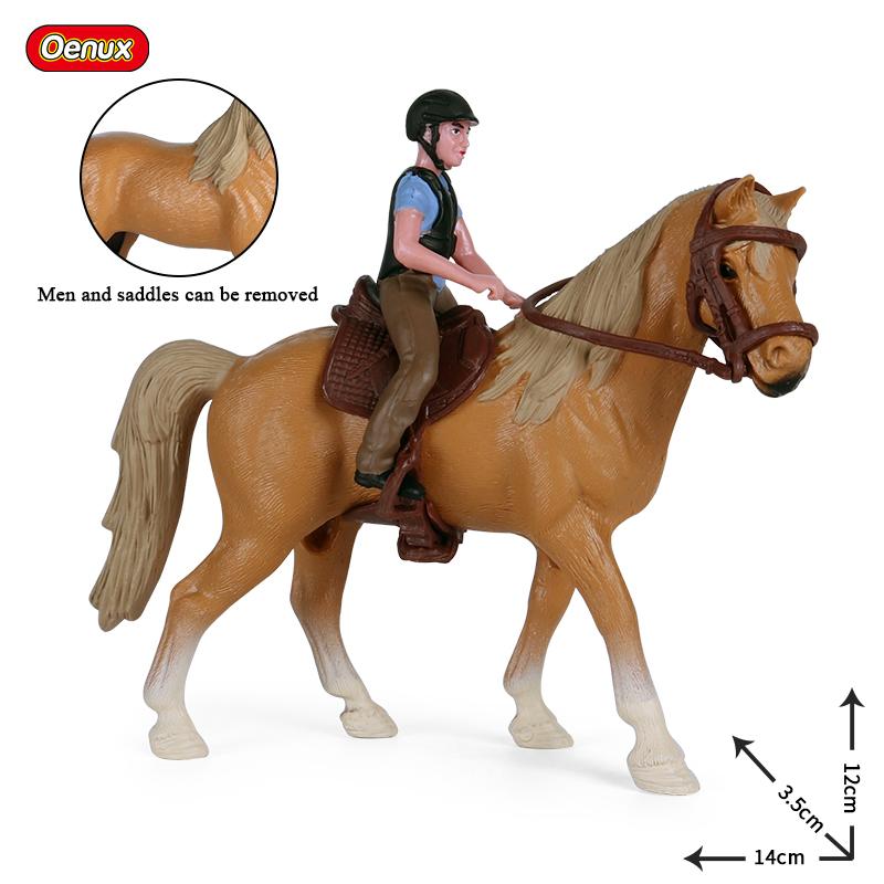 Oenux Zoo World Farm Animal Horse Cow Pig Sheep Goat Donkey Model Action Figures Lion Tiger PVC Educational Cute Kids Toy Gift