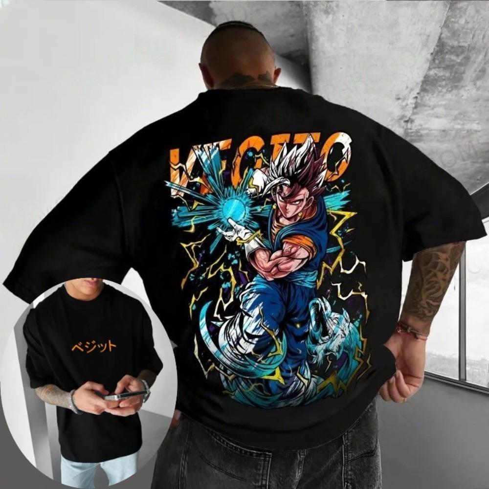 

Dragon Ball Summer Men s T-shirt Japanese Anime Vegito Autumn Boys Short-sleeved Punk Trend Parent-child Outfit 4XL