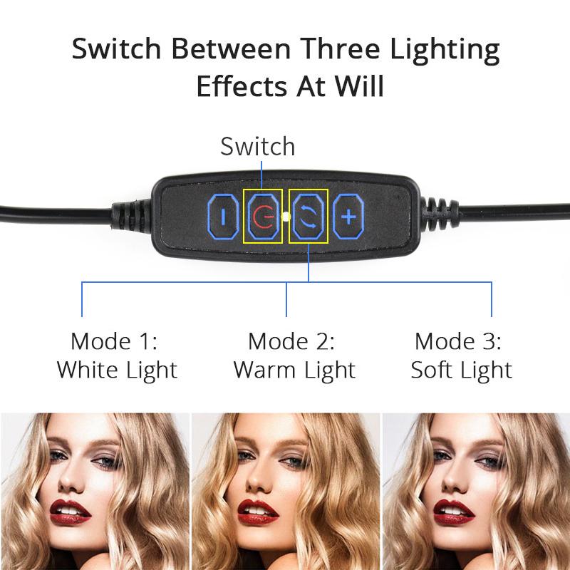 2 in 1 Makeup Light Ring with LED Selfie Ring Light With Long Arm Lazy Mobile Phone Holder For TikTok Video Bloggers Live Stream