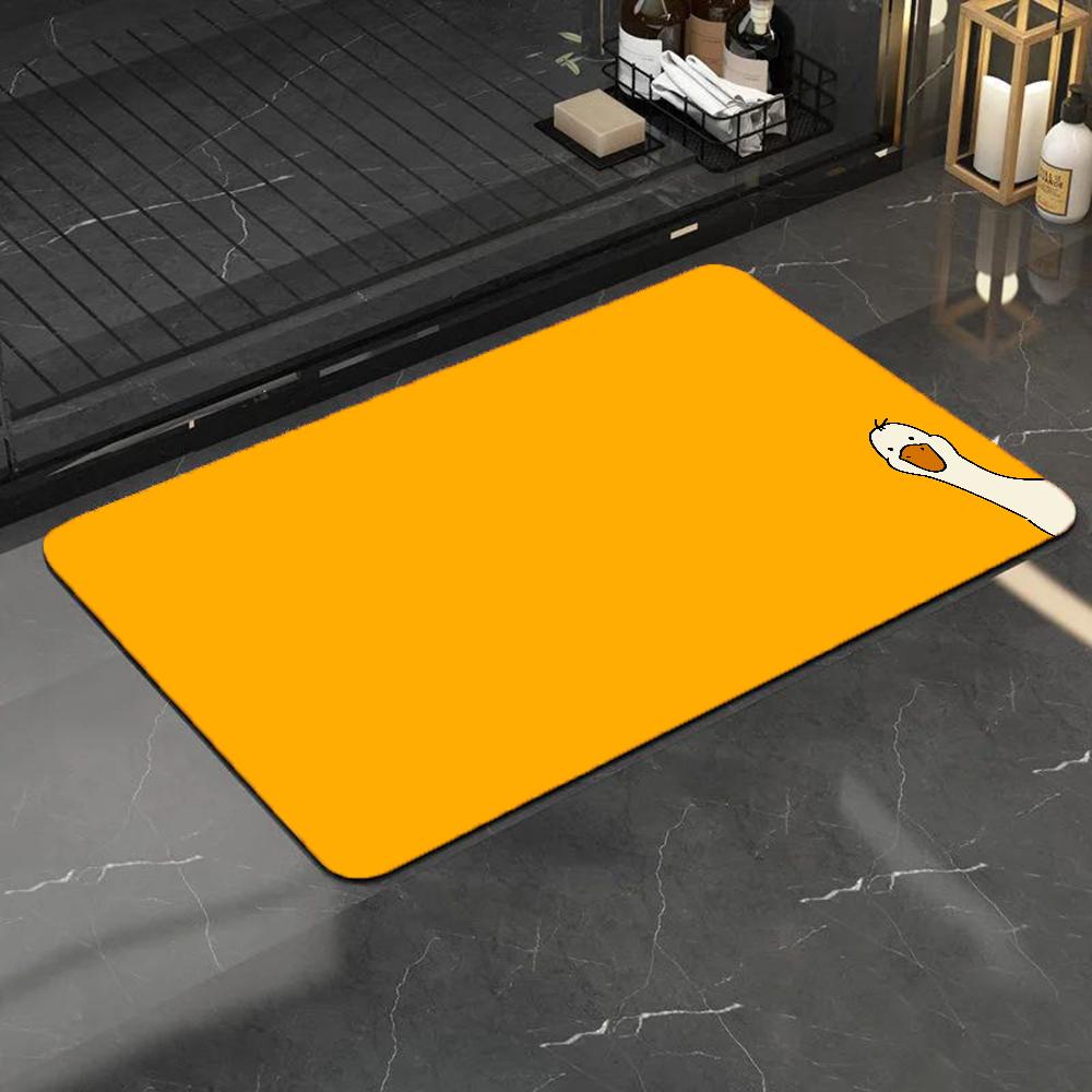 1pc Kwaii Yellow Duck Welcome Bathroom Absorbent Mats Anti-Slip Mats Home Decor Supplies Carpets Home Kitchen Floor Mats