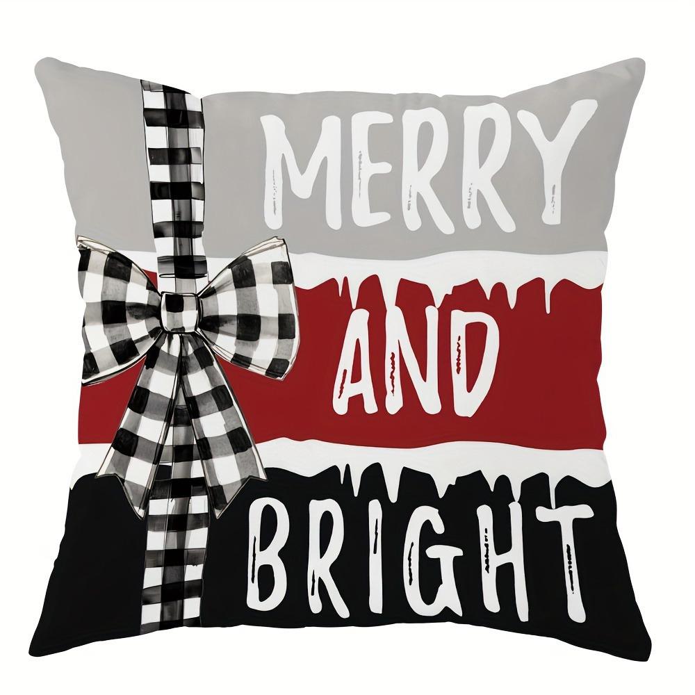 Christmas Decoration Pillowcase Santa Claus Snowman Pattern Is Suitable for Home Room Sofa Cushion Cover Christmas Gift