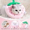 1pc Strawberry Shaped Adjustable Pet Cone Collar Anti-Lick Cat Kitten Shame Circle Cat Recovery Cone Collar for After Surgery
