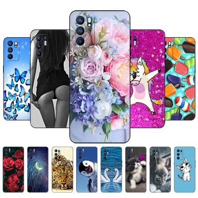 Für OPPO Reno6 4G Hülle Silikon Rückseite Für Oppo Reno6 5G Telefonhülle Für OPPO Reno 6 4G Bumper CPH2235 CPH2251 schwarzes TPU-Gehäuse