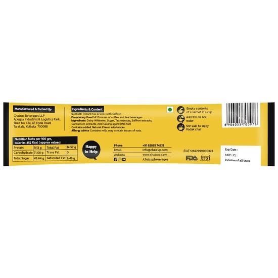 Chaizup Daily 1 Min Instant Assorted Tea Pack - 40 Sachets | Kesar & Adrak Flavours | 40 Servings | 2 Packs (20 Sachets Each) | 280g