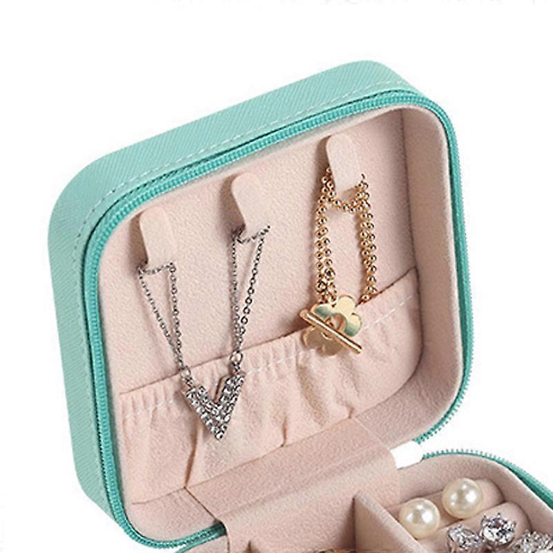 Travel Jewelry Case Exquisite Large Capacity Scratch Resistant Portable Jewelry Organizer Box for Outdoor Travel Blue