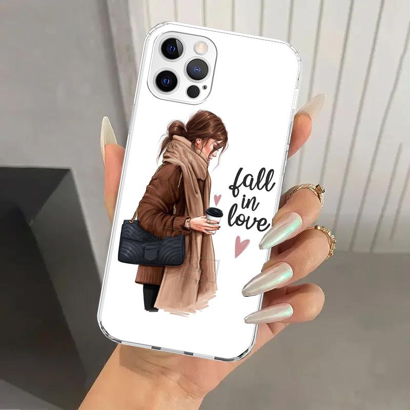 Girl Boss Female Coffee Phone Case for Iphone 17 Air 16 15 Plus 14 13 Mini 12 11 Pro Max 16E 7 8 SE 2020 Soft Funda Print Shell