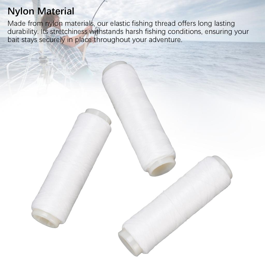3Pcs Fishing Baits Thread Nylon Elastic Flexible Fishing Baits String for Professionals Beginners 100m 328.08ft 0.3mm Diameter