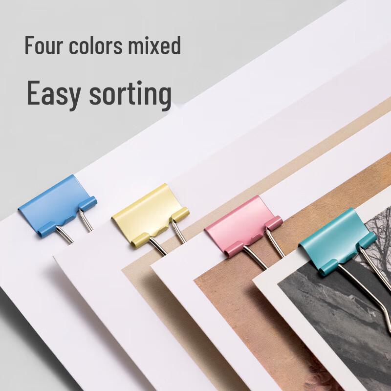 Xunhuo 19mm Colorful Binder Clips, 40 Count
