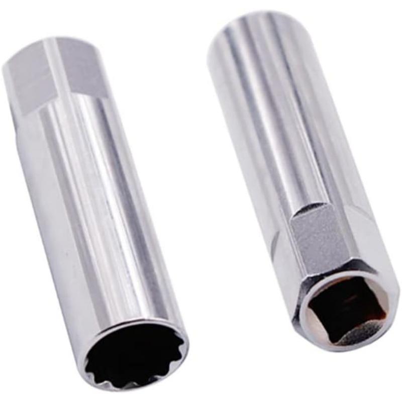 12-Point Car Spark Plug Socket, Thin-Walled Spark Plug Socket, Spark Plug Nut, 3/8 Inch Spark Plug Socket, Removal Tool, Magnetic, Shrapnel 16/14/12mm