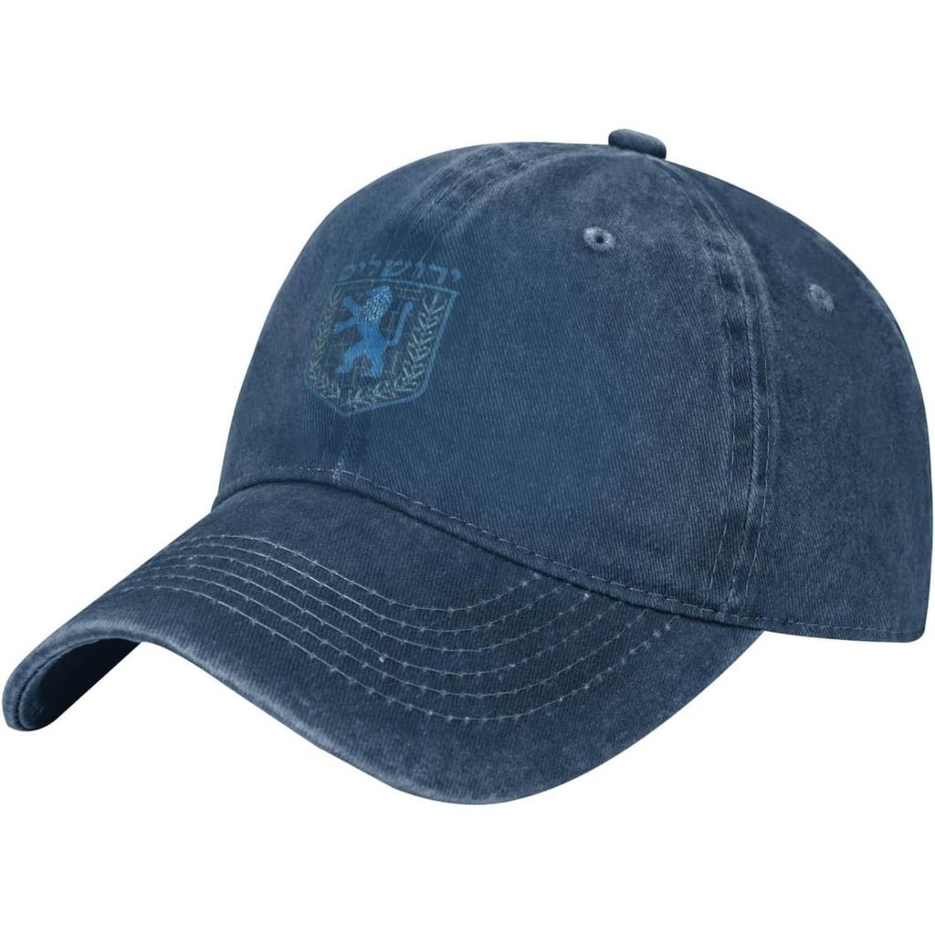 Jerusalem Lion Emblem Washed Baseball Cap Cotton Adjustable Low Profile Casual Dad Hat
