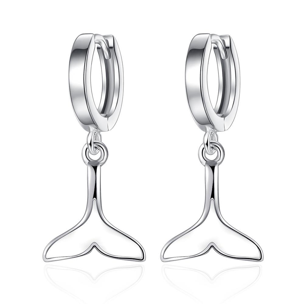 Simple and Trendy Mermaid Foam Cute Dolphin Fish Tail Ornaments Earrings