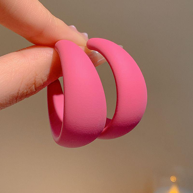 Dopamine Rose Pink Earrings: High-End 2024 Niche Design, Celebrity-Style Light Luxury for Women
