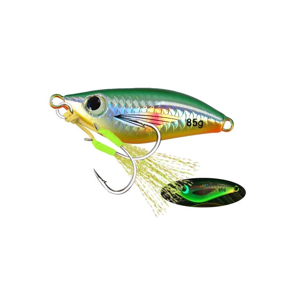 Metal Construction Fishing Jig Lures Glow Shore Casting Lures New Jigging Spoon Lure  Shore Casting