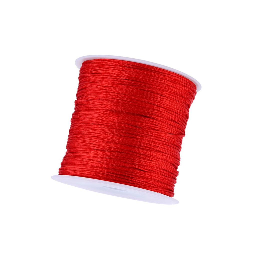 100M X 0,8mm Nylonový Šňůra na čínský uzlík Rattail Macrame Shamballa Nit Šňůrka Červená Nylonová Šňůra na macramé uzlíky Nylonová šňůra na čínské uzlíky