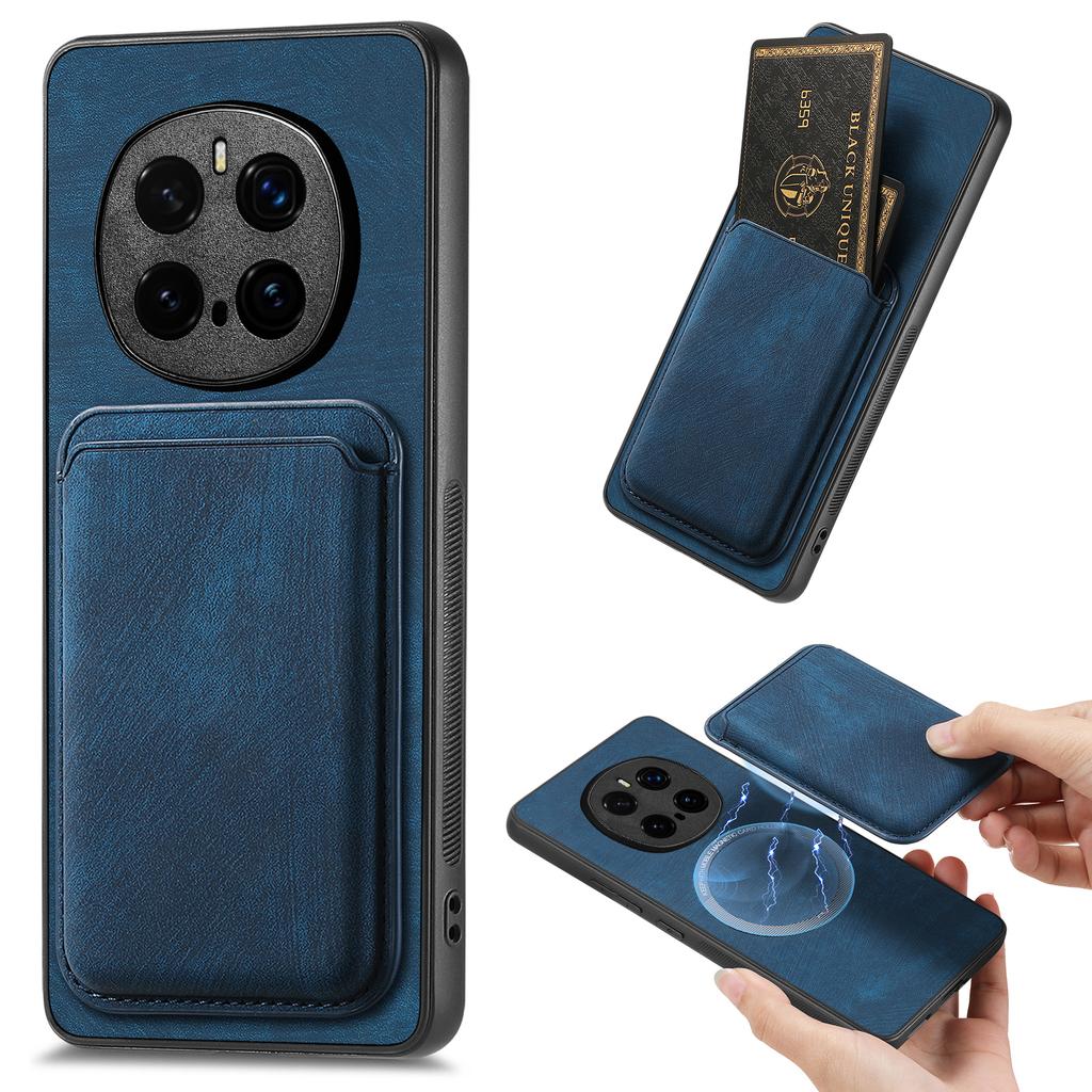 For Honor Magic7 Pro 5G Magnetic Case Leather Back Cover with Detachable Card Holder