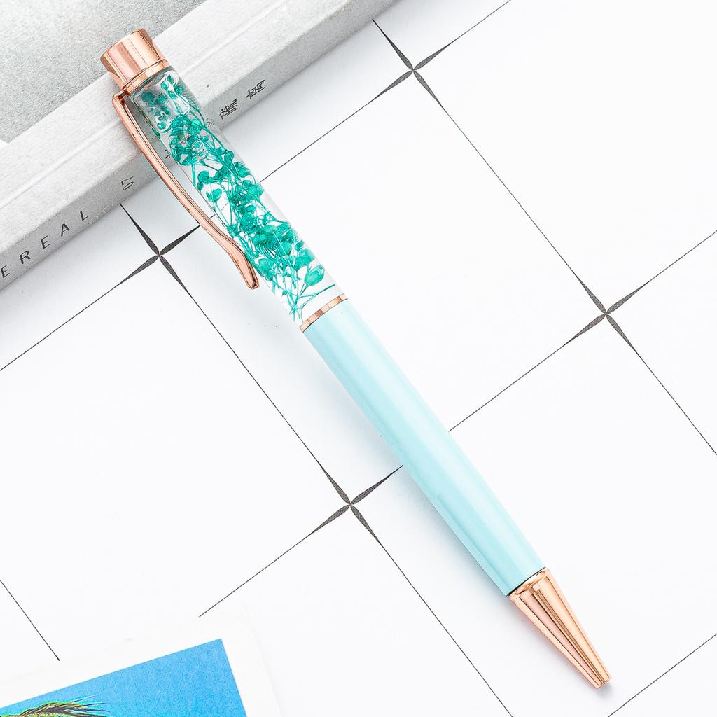 1 Pcs Flower Ballpoint Pen Metal Office School Stationery Gift Cute Clip Pens Pencils Writing Supplies