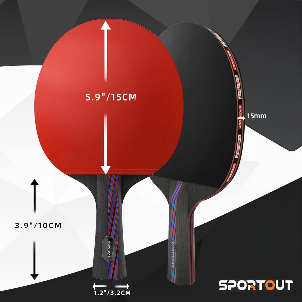 Sportout Table Tennis Paddle Portable Paddle with Storage Premium Ping Pong Racket for Indoor and Outdoor Games Set, Case,