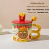 Jingci Cute Cartoon Ceramic Mug with Lid