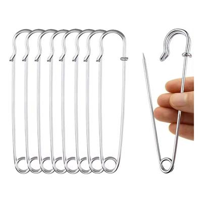 Good-50Pcs 10Cm Safety Pins Paper Clip DIY Sewing Tool Silver Metal Needles Large Safety Pin Brooch Accessories