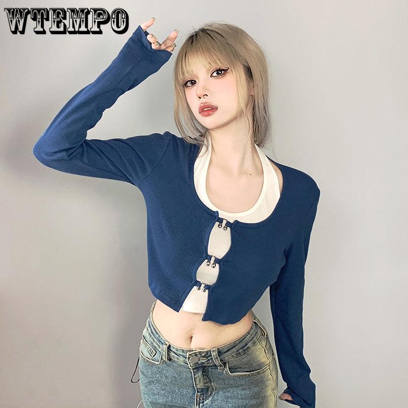 Open Knitted Cardigan Suit Women Korean Style Cute Jumpers Long Sleeve Top and Cami 2 Piece Set Casual Basic Pullovers