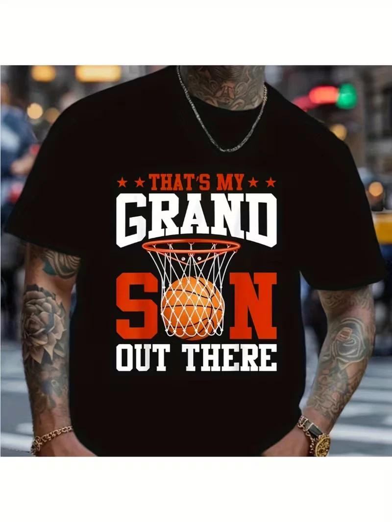 Grandma & Grandpa Basketball Fan T-Shirt - 100% Cotton, Crew Neck, Black, Sizes XS