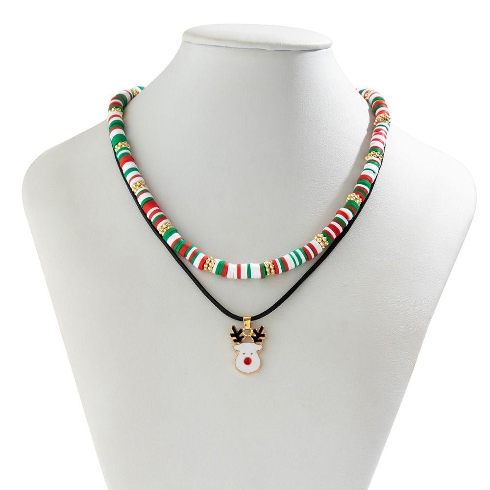 2/3/4pcs/set Christmas Tree Rice Beaded Chain Cartoon Cartoon Pendant Choker Festival