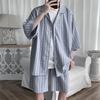 Summer Men Tracksuit Jacket Shorts 2 Pcs Set Summer Male Sports Suit Lightweigh Suit Plus Size