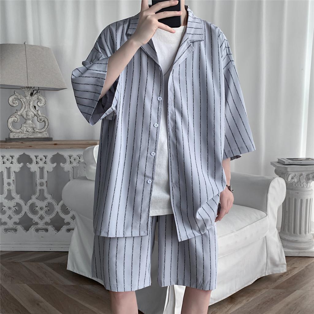 Summer Men Tracksuit Jacket Shorts 2 Pcs Set Summer Male Sports Suit Lightweigh Suit Plus Size