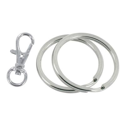 Double Silver Rings 2 Pieces and Silver Carabiner Keychain 1 Piece