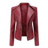 Women's European Size Leather Jacket with Detachable Hem - New Spring & Autumn Fashion 2023