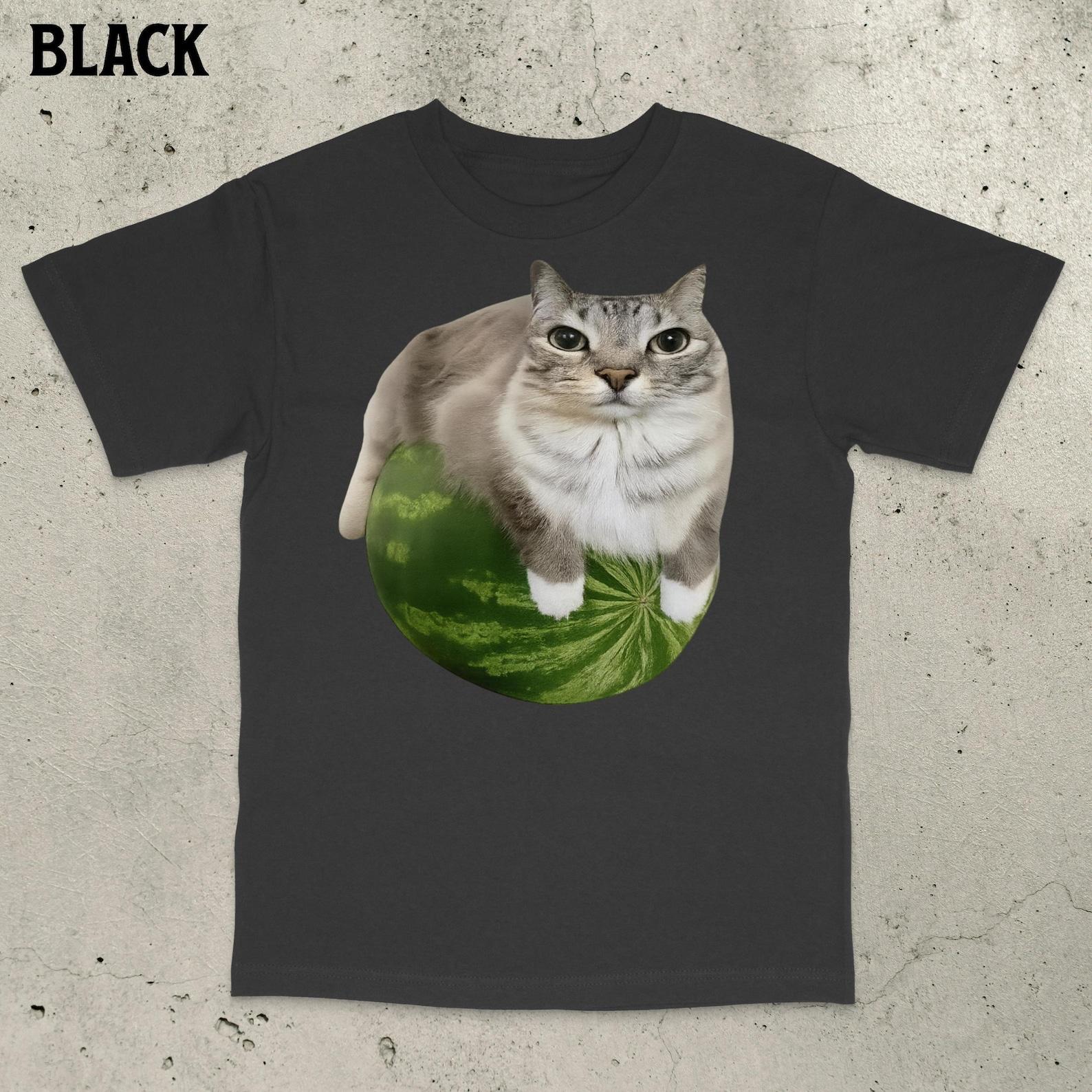 Watermelon Cat Shirt, Funny Meme Shirt, Cat Meme Shirt, Stupid Meme Shirt, Cursed Cat Shirt, Gen Z Meme Shirt, Cringe Shirt, Y2k Shirt 4XL