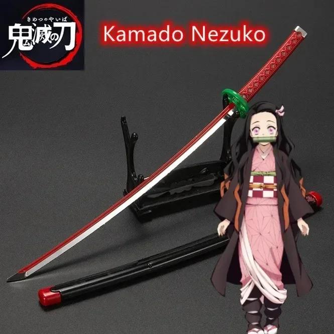 25cm Metall Demon Slayer Katana Ainme Kimetsu No Yaiba Tanjirou Mini Stahl Schwert Echte Größe Japanisches Katana Samurai Säbel Kinderspielzeug