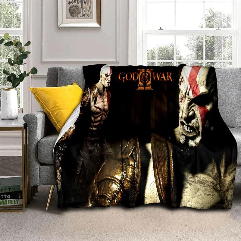 3D hry God of War Hry Kratos HD deka, měkká deka pro domácí ložnici Pohovka Pohovka Piknik Cestovní přikrývka do kanceláře pro děti