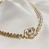 Camellia Necklace Women's Short Diamond-encrusted Pearl Splicing Collarbone Chain Exquisite Fashion Neck Chain
