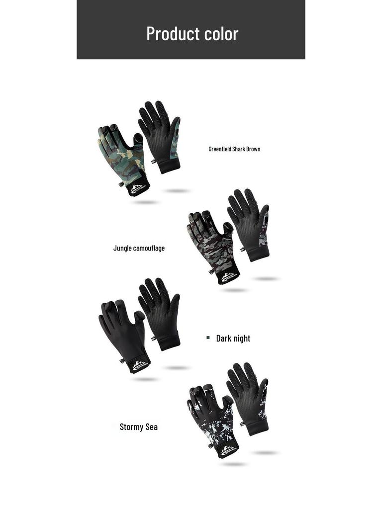 Guantes de Pesca Antideslizantes de Otoño/Invierno - Cálidos, Resistentes al Desgaste, con Forro Polar, Sin Dedos, Táctiles DB68.