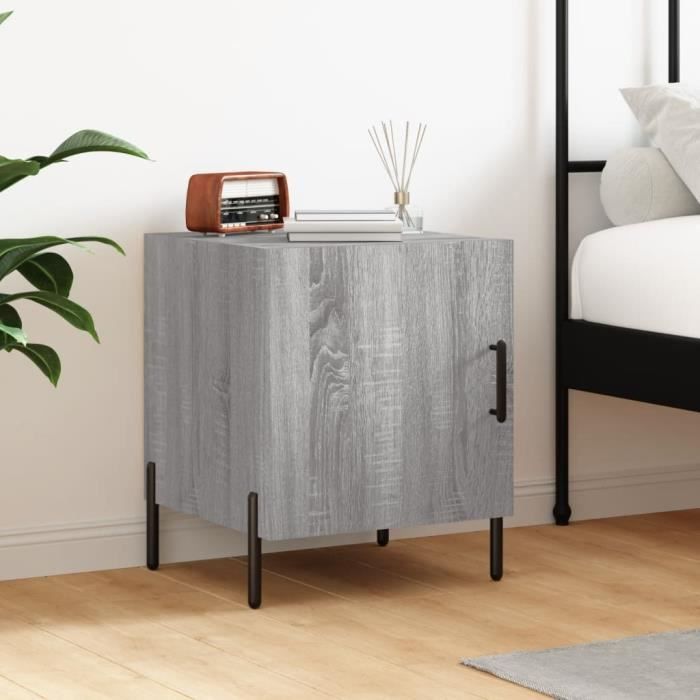 VidaXL Table de chevet sonoma gris 40x40x50 cm bois d'ingénierie 827592