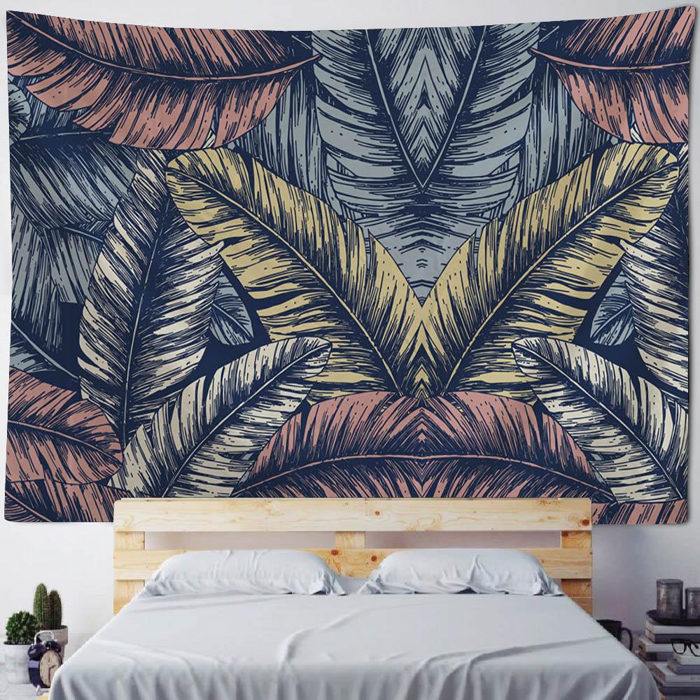 Tropical Plant Leaf Tapestry, Hippie Animal Bird, Wall Art Blanket, Living Room and Bedroom Decoration, Hanging Home Decoration