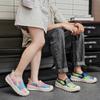 2025 Summer New Couple Flying Woven Shoes Color Matching One Pedal Thick-soled Versatile Sports Shoes Casual Style Light Soft Sole