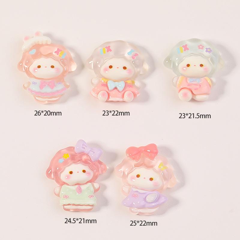 Adorable Cartoon Resin Sheep Accessories - Transparent Ice DIY Patch for Phone Cases, Refrigerator Magnets, Shoe Charms