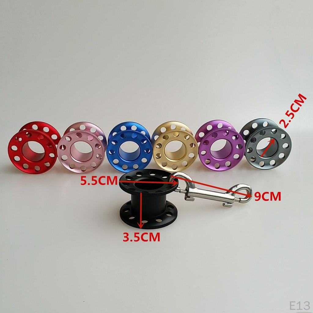 Scuba Diving Finger Reel Guide Spool 15m Line Dual Ended Snap - Gray