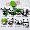 10 Pièces Nouvelles Mignonnes Colorées Collection Panda Dessin Animé, Ornement Dos Plat, Accessoires Nœuds Bijoux