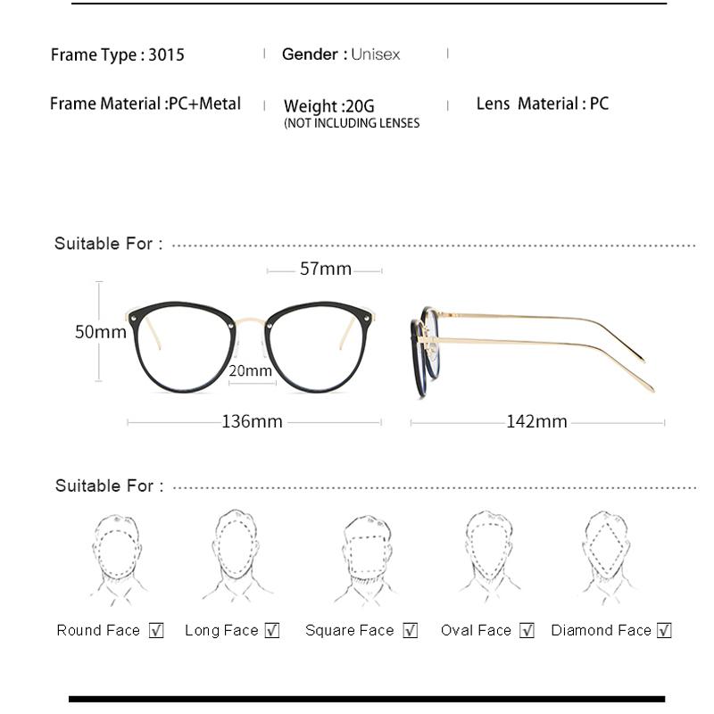 Anti-blue Light Glasses Round Metal Eyewear Women Men High Quality Eyeglasses Blue Light Blocking Man Lady Computer Eyeglasses