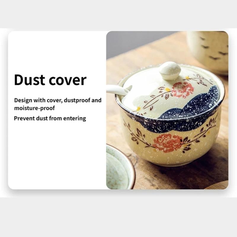 Elegant Ceramic Sugar Storage Jar with Salt Glaze Finish for Kitchen Organization Airtights Seal Prevents Moisture