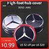 Car Sticker 4pcs 75mm Black Red Raised Car Styling Wheel Center Cap For Mercedes Benz AMG A0004000900