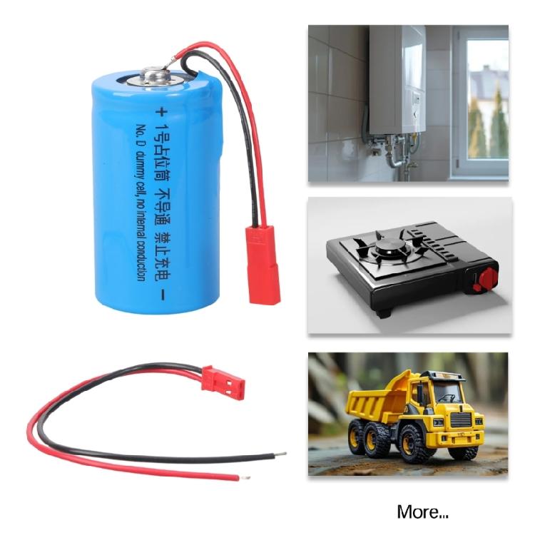 No.D Dummy Battery Replacement Placeholder With JST Input Wire Compatible for Various Electronics Gas Heaters Flashlights