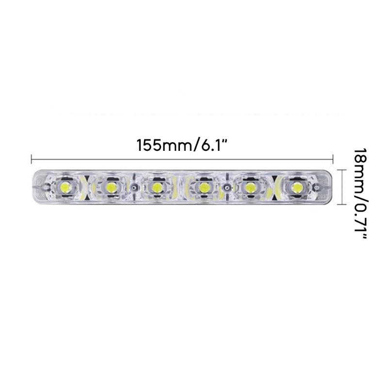 6LED High Power LED Daytime Running Lights Driving Lamp Universal Fit LED Car Fog Light Easy Installation Durable