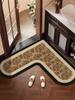 Pre-owned L-Shaped Non-Slip Bathroom Mat - Stain-Resistant, Water-Absorbent, Diatomaceous Earth Foot Wiping Door Mat