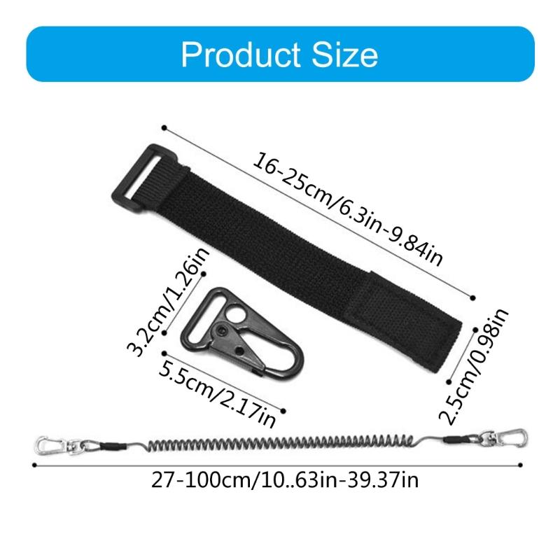 1pc/2pcs Tie Belt Wrap Straps Fishing Casting Rods Holder Belt Metal Buckles Straps Fishing Poles Tether with Lanyard
