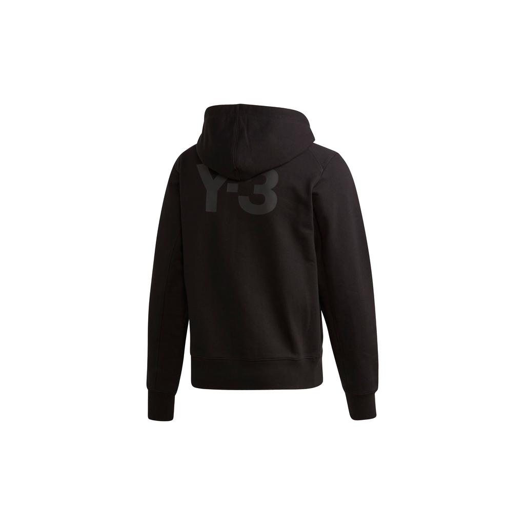Y-3 Logo Kapuzenjacke mit durchgehendem Reißverschluss Schwarz Herren Oberteile FN3363
